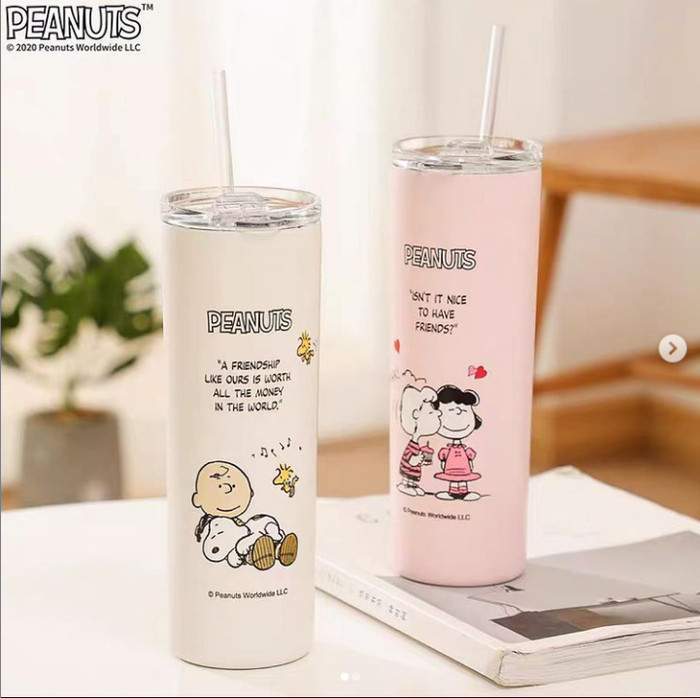 Snoopy Tall Tumblr with Straw Botol Minum by Plateful Co - 1.