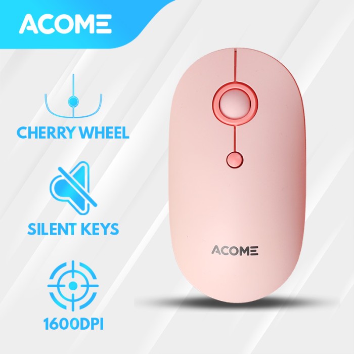 Acome Mouse Fashion Color Wireless Silent Click Ergonomic AM300